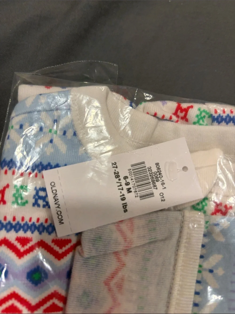 Old Navy Light Blue Fair Isle Zip Footed One-Piece